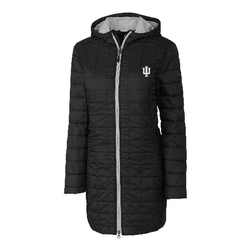 Indiana Hoosiers Womens Cutter & Buck Women's Insulated Hooded Long Coat Quilted Jacket Anorak Windbreaker Indiana Hoosiers Womens Cutter & Buck Women's Insulated Hooded Long Coat Quilted Jacket Anorak Windbreaker