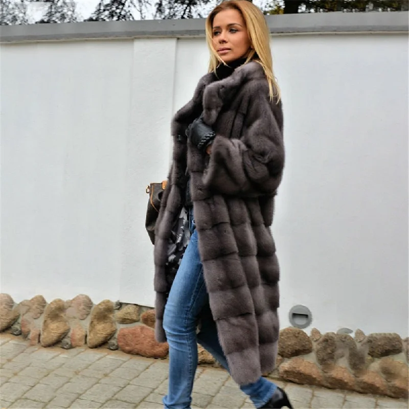 WILUXE New Fashion Winter Real Fur Coat Dark Grey Suede Jacket Faux Fur Jacket Puffer Jacket WILUXE New Fashion Winter Real Fur Coat Dark Grey Suede Jacket Faux Fur Jacket Puffer Jacket