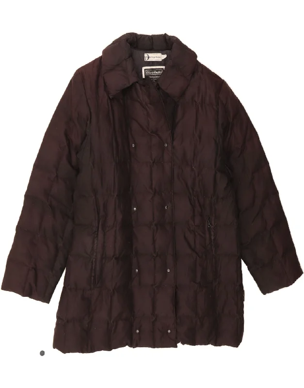 SERGIO TACCHINI Womens Padded Coat UK 16 Large Black Print Jacquard Embroidered