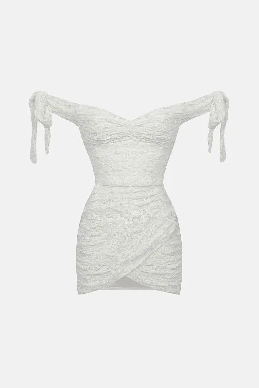 NYLA LACE DRESS / ECRU