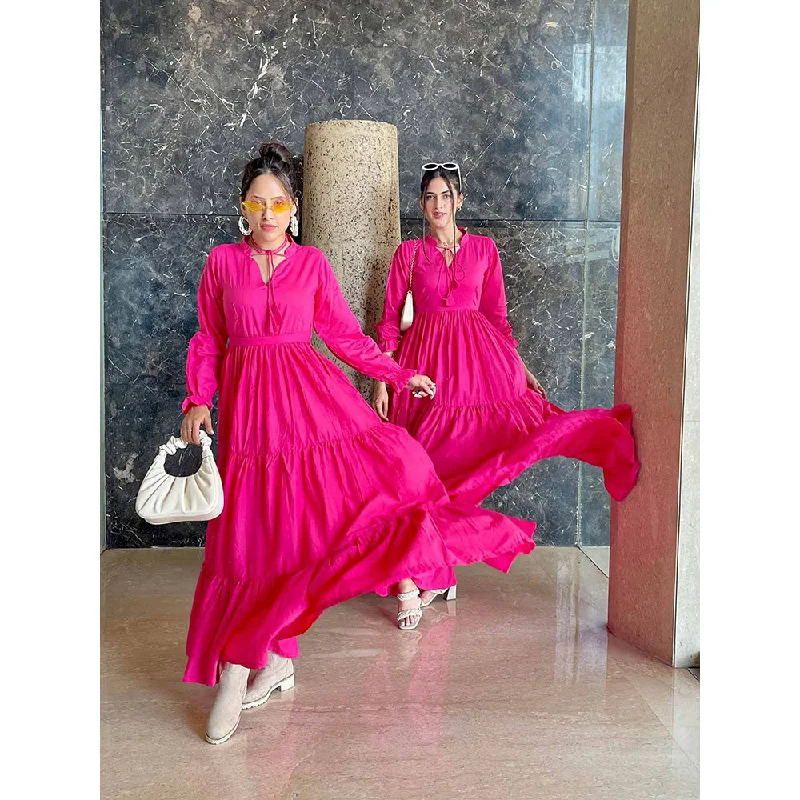 DIMPLE DESIGN STUDIO Pink Frill Dress