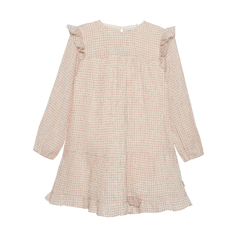 (123250) - Minymo - Dress LS Check w. Lining
