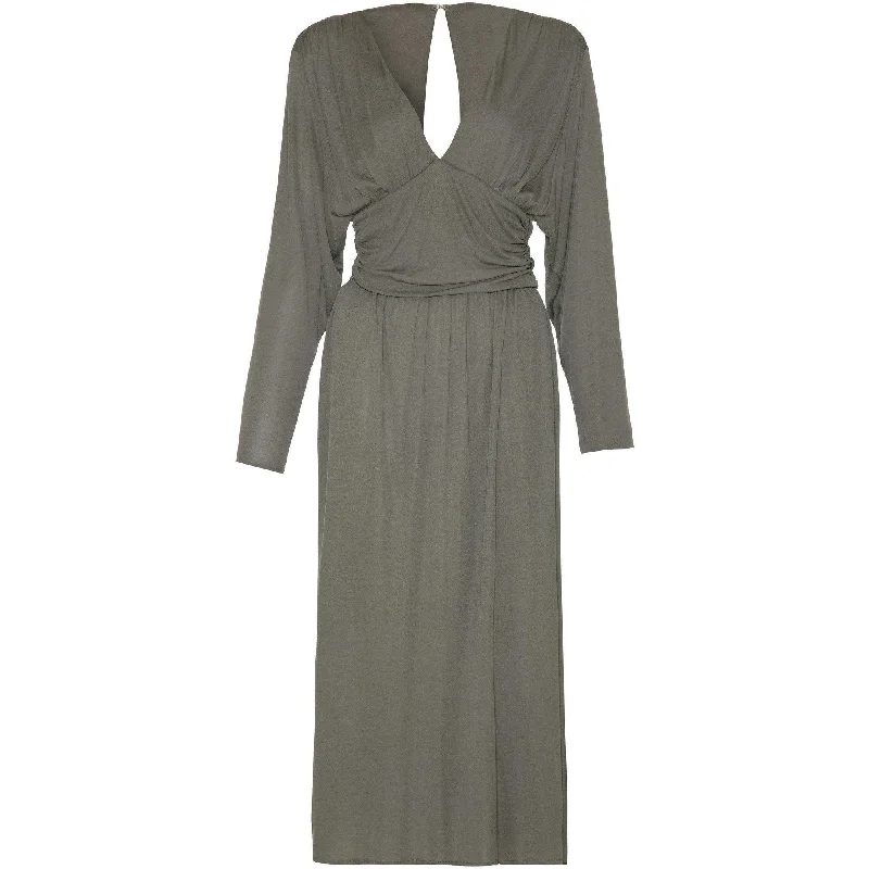 Roland Klein by Marcel Fenez 1970s Studio 54 Grey Silky Jersey Dress