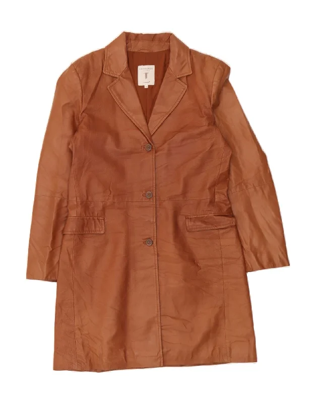 CONBIPEL Womens Leather Coat IT 46 Large Brown Leather Suede Jacket Faux Fur Jacket Puffer Jacket CONBIPEL Womens Leather Coat IT 46 Large Brown Leather Suede Jacket Faux Fur Jacket Puffer Jacket