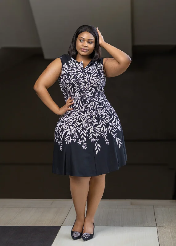 Black Cream Aline Dress