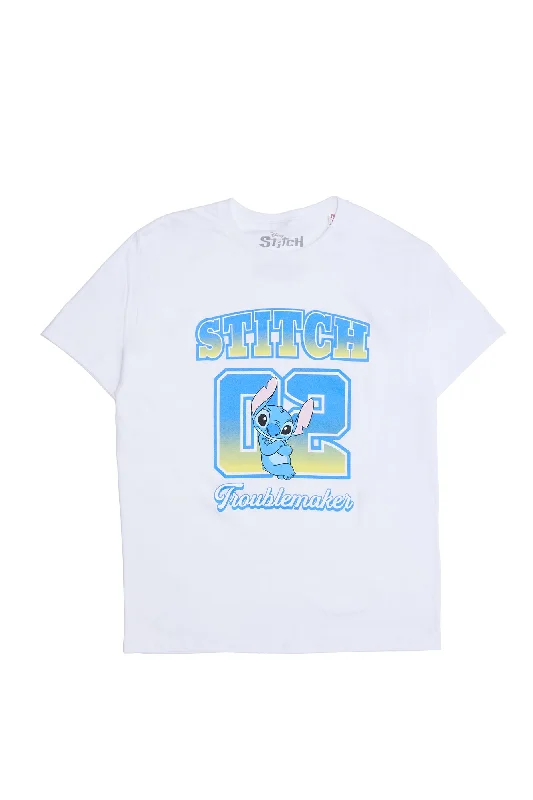 Stitch 02 Troublemaker Graphic Relaxed Tee Machine Wash Dry Clean Hand Wash