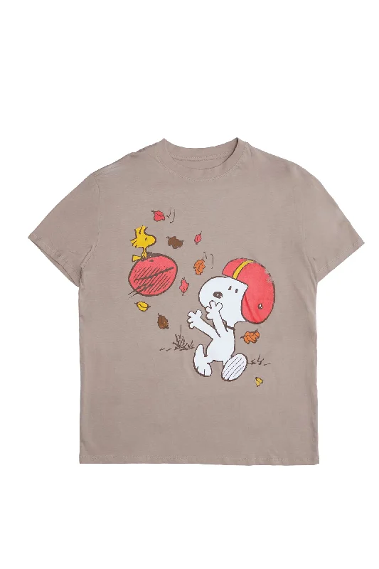 Peanuts Snoopy Football Graphic Relaxed Tee Chenille Brocade Lace