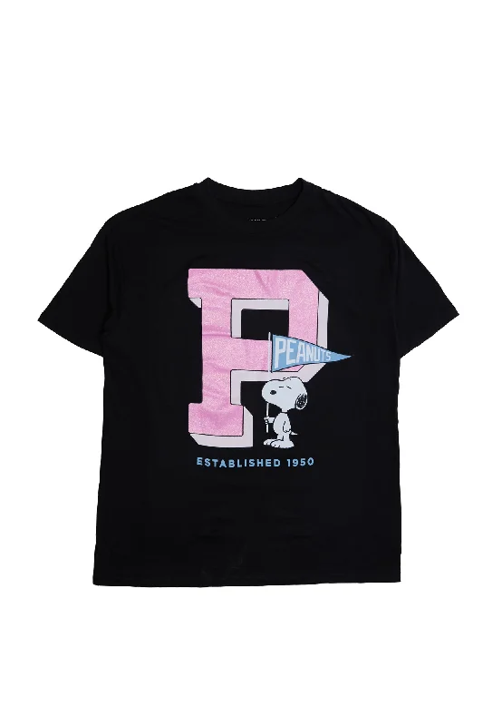 Peanuts Snoopy Graphic Relaxed Tee Mesh Blend Leather Blend Suede Blend