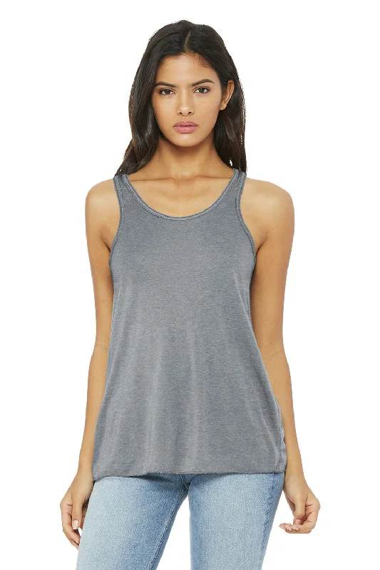 Bella + Canvas Womens Flowy Tank Top - Heather Grey peekaboo tank top