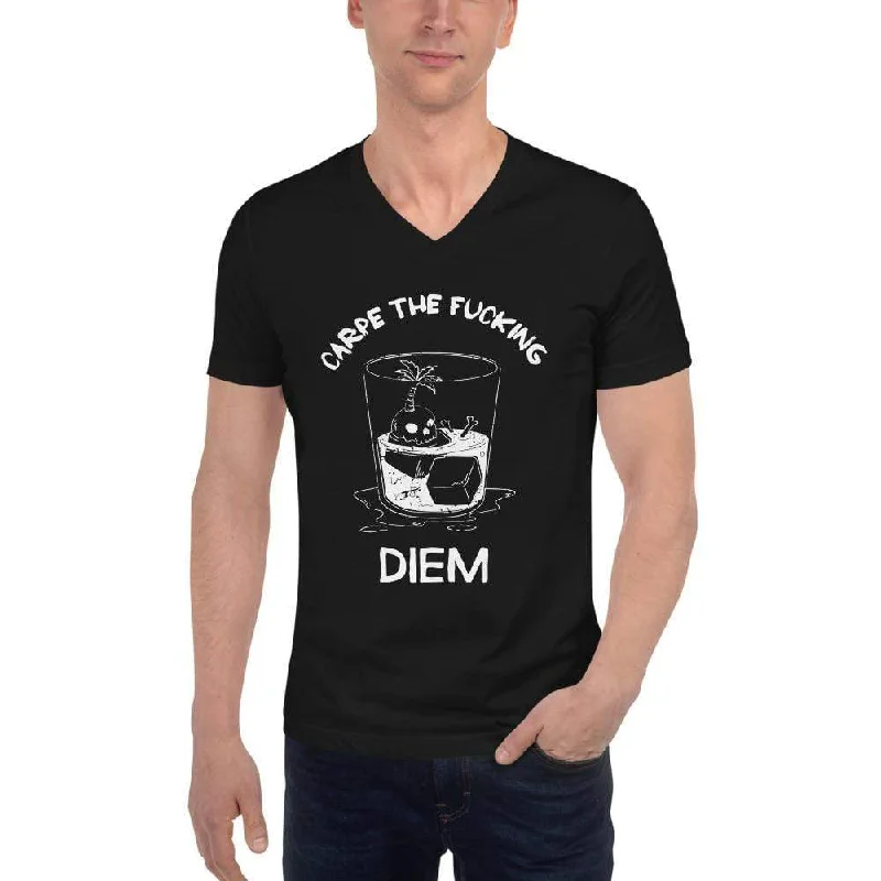 Carpe The Fucking Diem Vacation Design - Unisex V-Neck T-Shirt Boxy Fit Fitted Loose Carpe The Fucking Diem Vacation Design - Unisex V-Neck T-Shirt Boxy Fit Fitted Loose