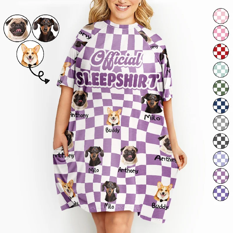 Custom Photo Official Sleepshirt - Birthday, Loving Gift For Dog Lover, Cat Mum, Pet Mom - Personalized Women's Sleep Tee Zippered Front Buttoned Front Snap Front Custom Photo Official Sleepshirt - Birthday, Loving Gift For Dog Lover, Cat Mum, Pet Mom - Personalized Women's Sleep Tee Zippered Front Buttoned Front Snap Front