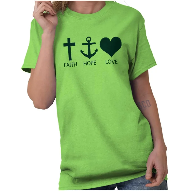 Faith Anchor Love T Shirt Chenille Blend Fleece Blend Nylon Blend