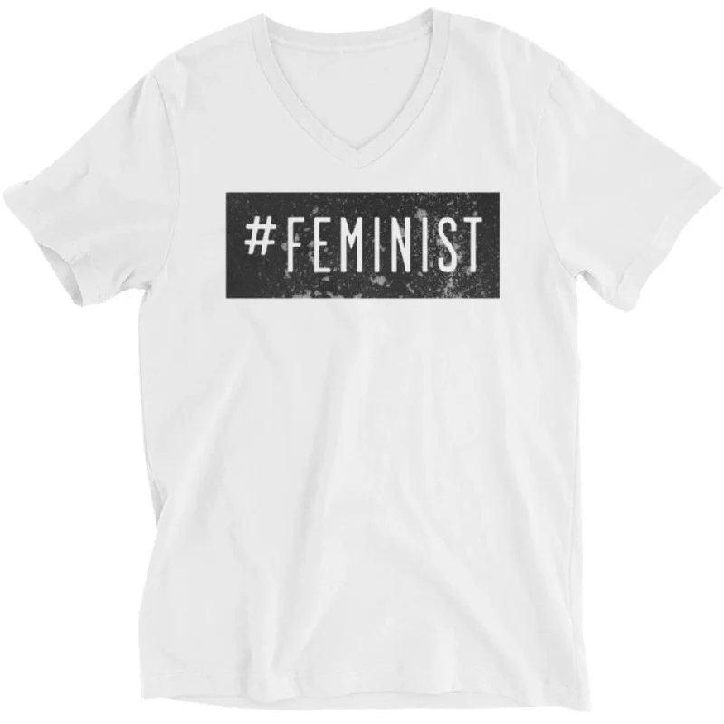 #Feminist -- Unisex T-Shirt Handmade Hand-knitted Hand-woven