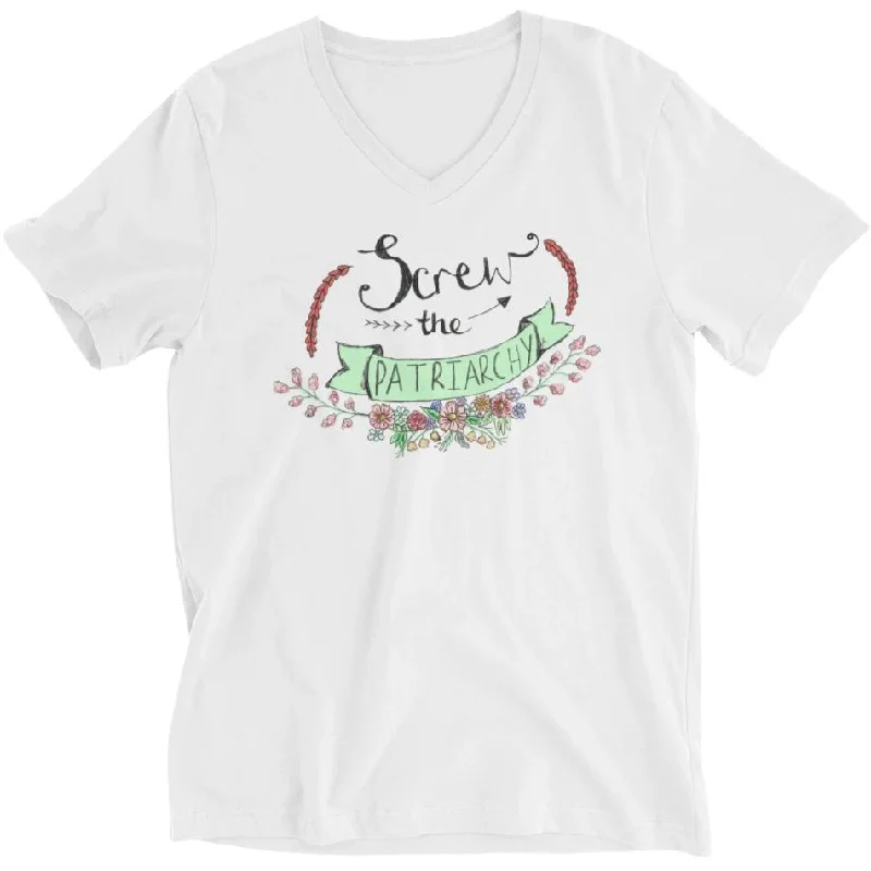 Screw The Patriarchy -- Unisex T-Shirt Silk Blend Satin Velvet