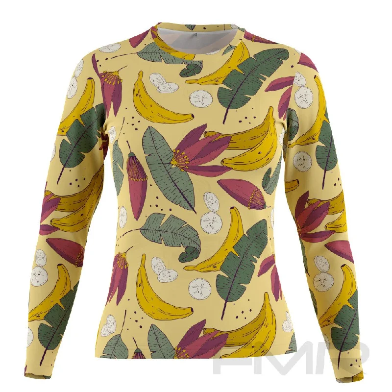 FMR Women's Banana Long Sleeve T-Shirt Chenille Blend Fleece Blend Nylon Blend