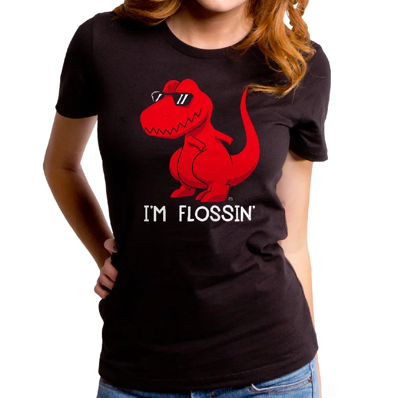 I'm Flossin' Dino Women's T-Shirt Oversized T-Shirt Spandex breathable