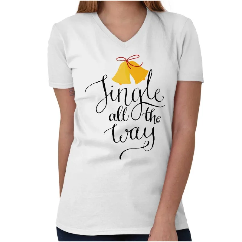 Jingle All The Way V-Neck T Shirt Casual Formal Business