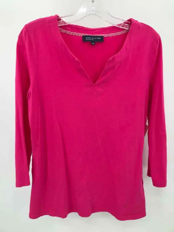 Pre-Owned Jones NY Pink Size Large 3/4 Sleeve T-shirt Basic T-Shirt Crew Neck Short Sleeve Pre-Owned Jones NY Pink Size Large 3/4 Sleeve T-shirt Basic T-Shirt Crew Neck Short Sleeve