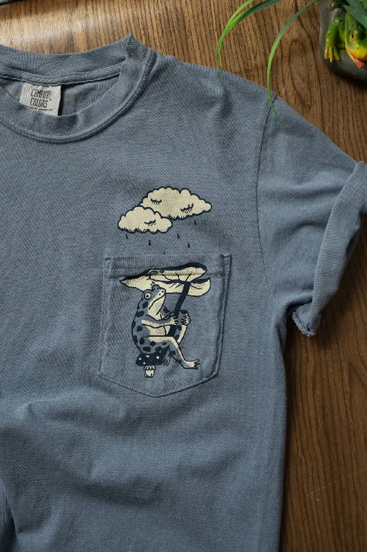 Leaf Umbrella Pocket Tee Satin Blend Silk Blend Wool Blend