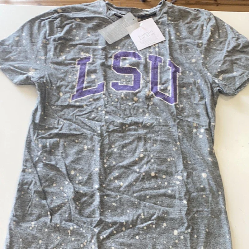LSU Splash Dyed Women’s Shirt - Gray Chenille Fabric Brocade Fabric Lace Fabric