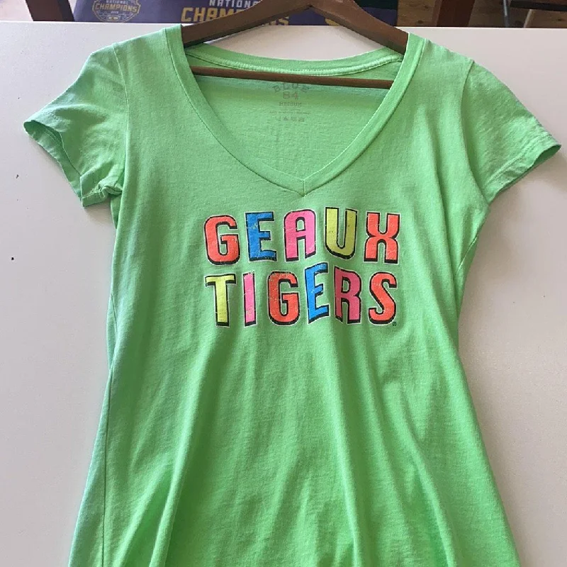 LSU Women’s Shirt - Neon Green Seamless Knitted Crochet