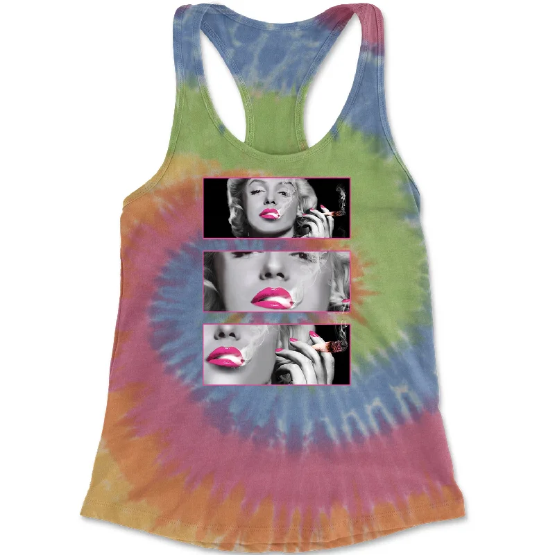 Marilyn Monroe Roll It Lick It Smoke It Racerback Tank Top for Women peekaboo tank top Marilyn Monroe Roll It Lick It Smoke It Racerback Tank Top for Women peekaboo tank top