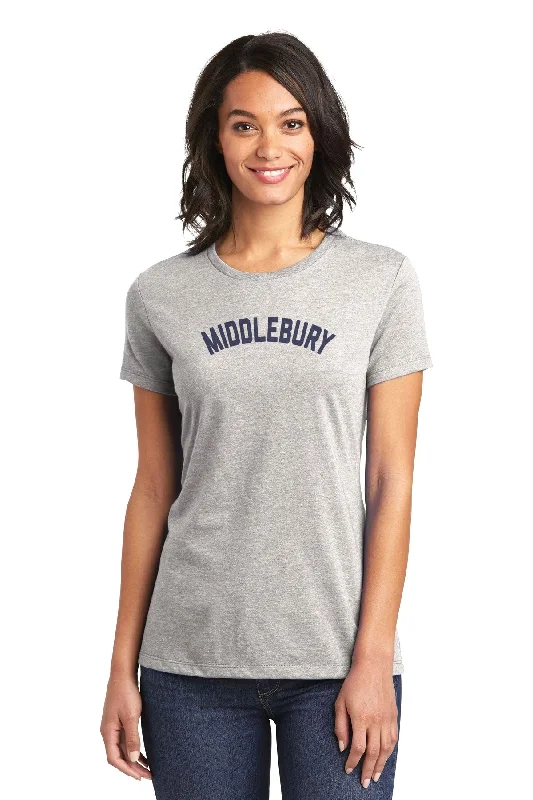 Middlebury Women's "Lizzie" T-Shirt (Heather Grey) Elasticated Padded Insulated