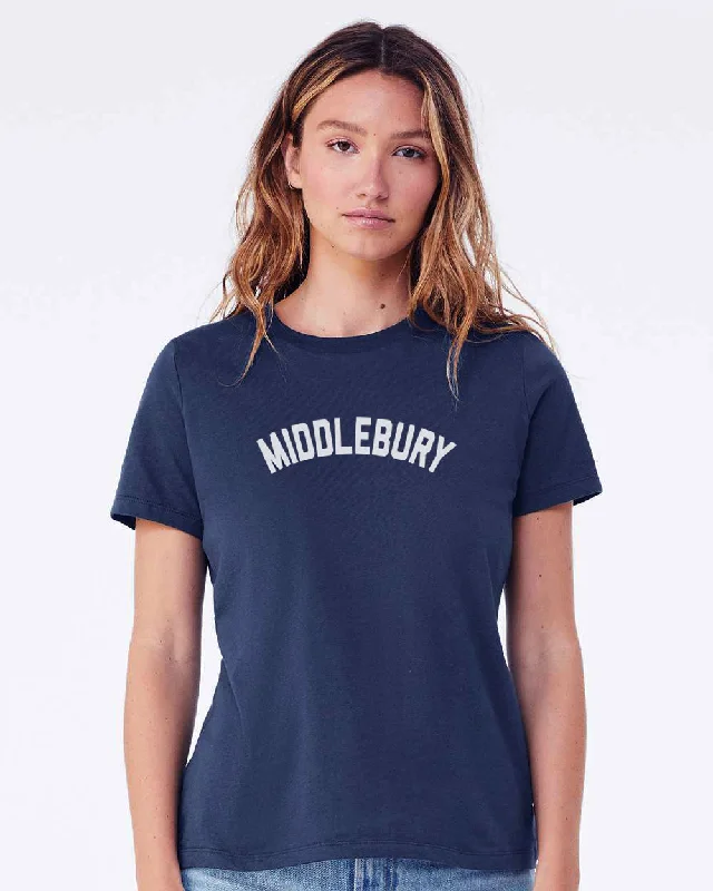 Middlebury Women's "Lizzie" T-Shirt (Navy) Fleece Nylon Spandex