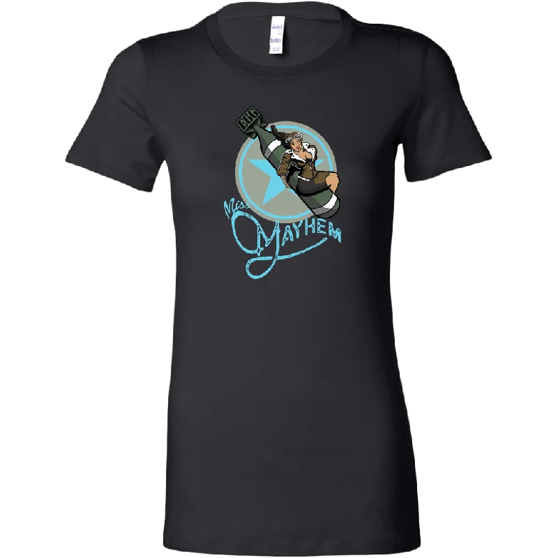 Miss Mayhem Women's T-Shirt V-Neck T-Shirt Long Sleeve Cotton