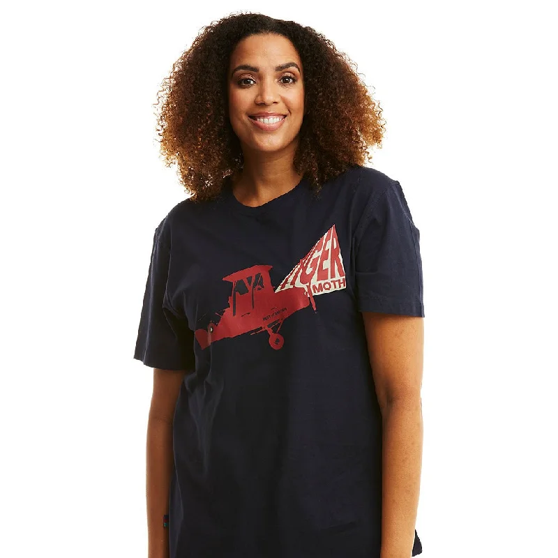 Navy Tiger Moth T-Shirt Fitted T-Shirt Seamless Stretchy