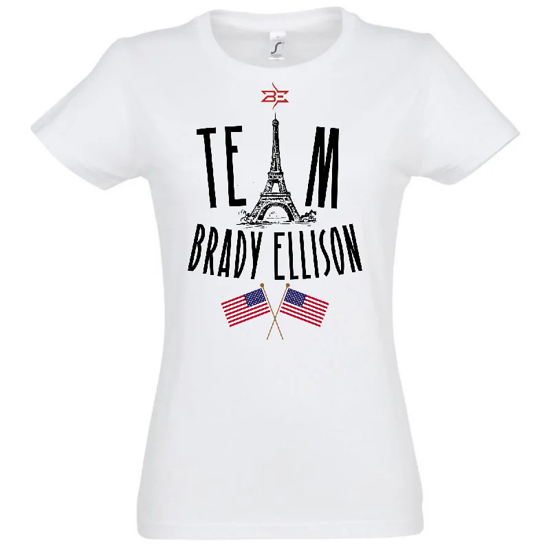 TEAM BRADY DESIGN T-SHIRT FOR WOMEN Asymmetrical Pockets Print