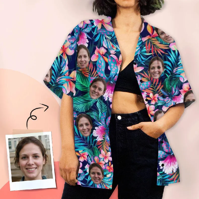 Personalised Hawaiian Shirt Colorful Flower Gift For Her Put Your Face on Aloha Shirt Birthday Gift Lace Blend Ribbed Blend Corduroy Blend Personalised Hawaiian Shirt Colorful Flower Gift For Her Put Your Face on Aloha Shirt Birthday Gift Lace Blend Ribbed Blend Corduroy Blend