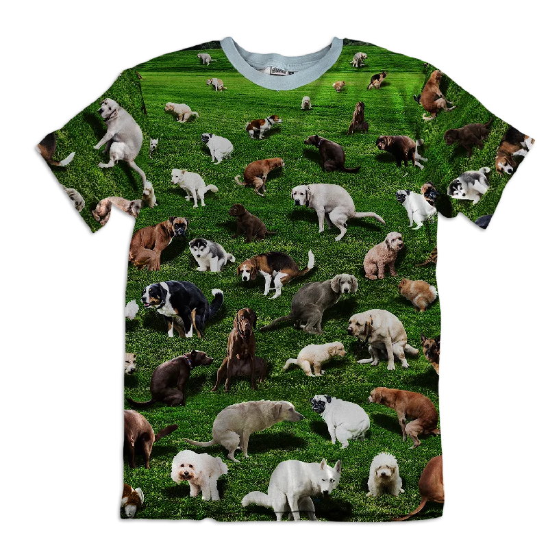 Pooping Dogs Unisex Tee Zippered Front Buttoned Front Snap Front