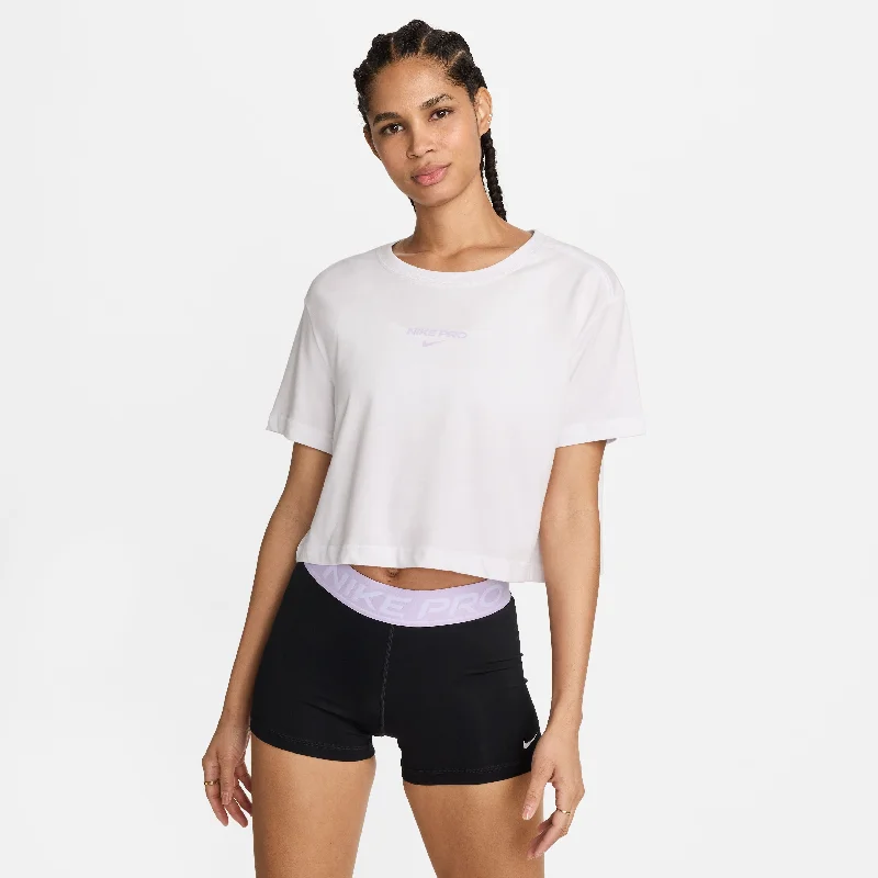 Pro Womens Dri-Fit Short-Sleeve Crop T-Shirt Zippered Buttoned Snapped