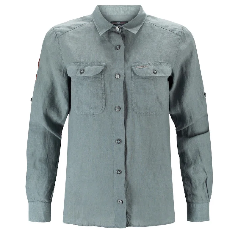 Safari Linen Shirt Women Polka Dot Checkered Tartan