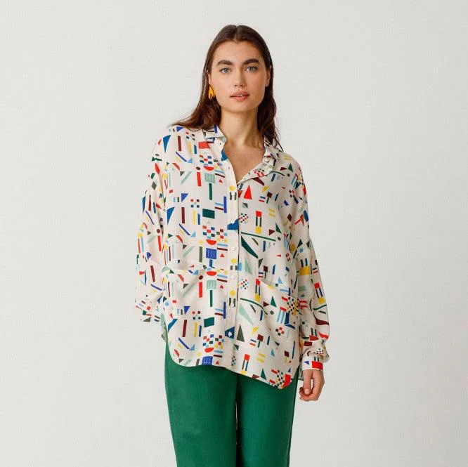 LAST ONE in XS/S - SKFK Jule Shirt - Geo Beaded Sequined Faux Fur