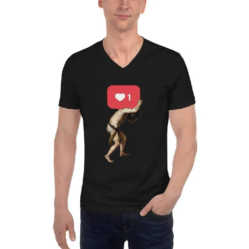 Social Sisyphus - Unisex V-Neck T-Shirt Collared T-Shirt Boat Neck A-Line