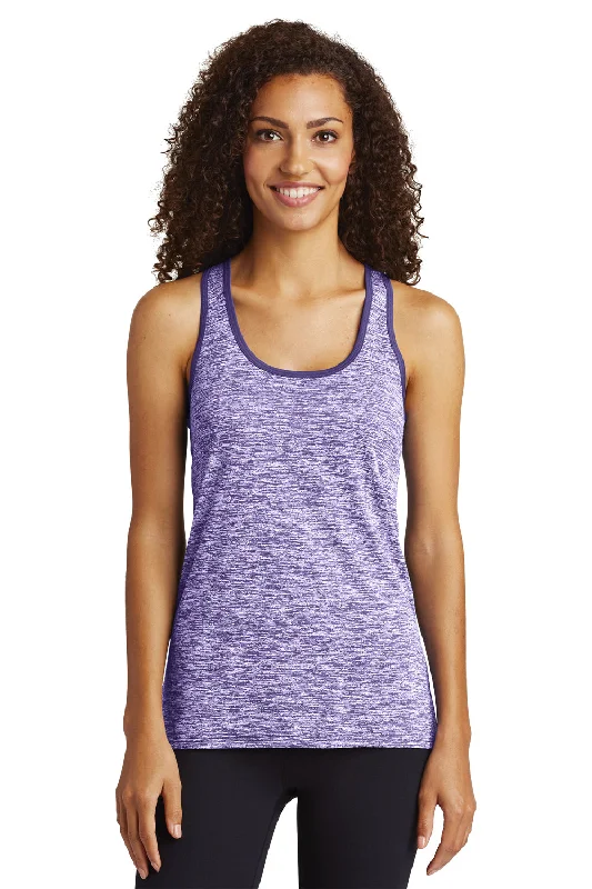 Sport-Tek Womens Electric Heather Moisture Wicking Tank Top - Purple Electric/Purple flowy tank top Sport-Tek Womens Electric Heather Moisture Wicking Tank Top - Purple Electric/Purple flowy tank top