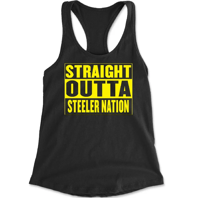 Straight Outta Steeler Nation Football Racerback Tank Top for Women strapless tank top Straight Outta Steeler Nation Football Racerback Tank Top for Women strapless tank top