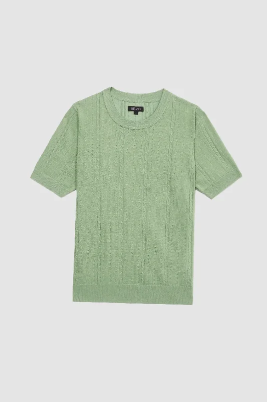 Textured Knit Tee Elasticated Padded Insulated