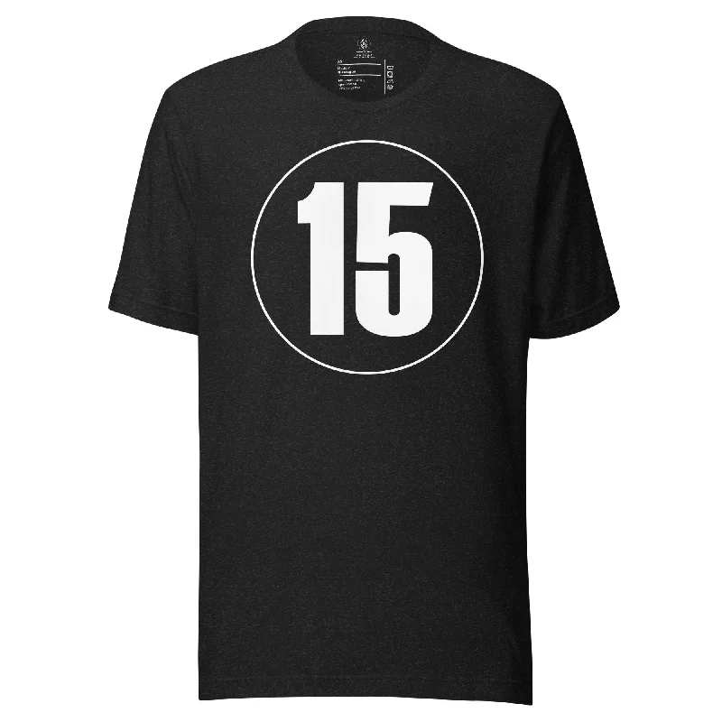 Unisex t-shirt: White on Black 15 Embroidered Appliqued Beaded