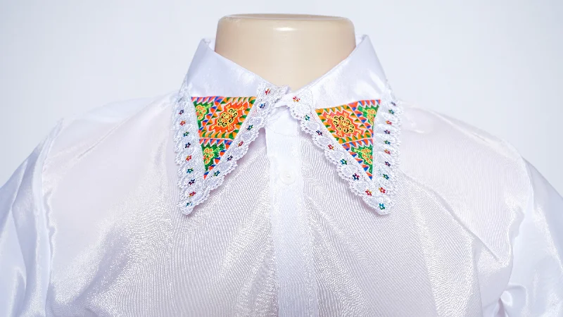 Women Collar Shirt Pajntaub Mos Zippered Front Buttoned Front Snap Front