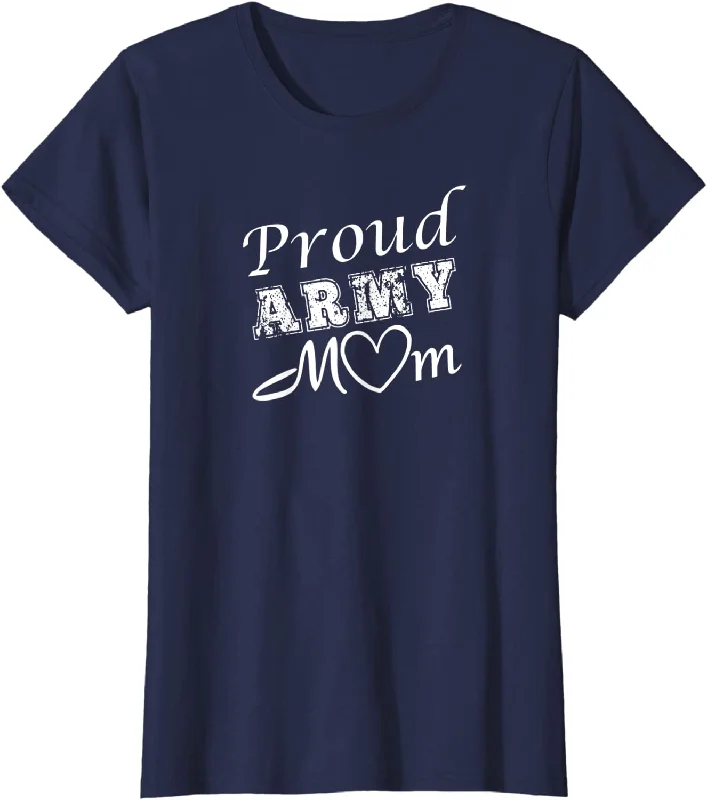 Womens Proud US Army Mom Women's Tee T-Shirt Ribbed Striped Patterned