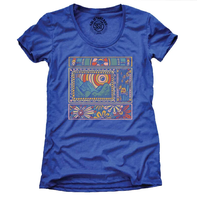 Women's Trippy Nature T-shirt | Design by Dylan Fant Polka Dot Checkered Tartan