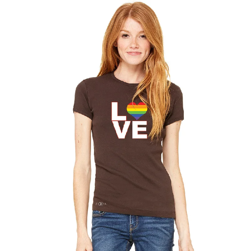 Zexpa Apparel™ Love is Love - Love Wins Rainbow Women's T-shirt Pride LGBT Tee Fitted T-Shirt Seamless Stretchy Zexpa Apparel™ Love is Love - Love Wins Rainbow Women's T-shirt Pride LGBT Tee Fitted T-Shirt Seamless Stretchy