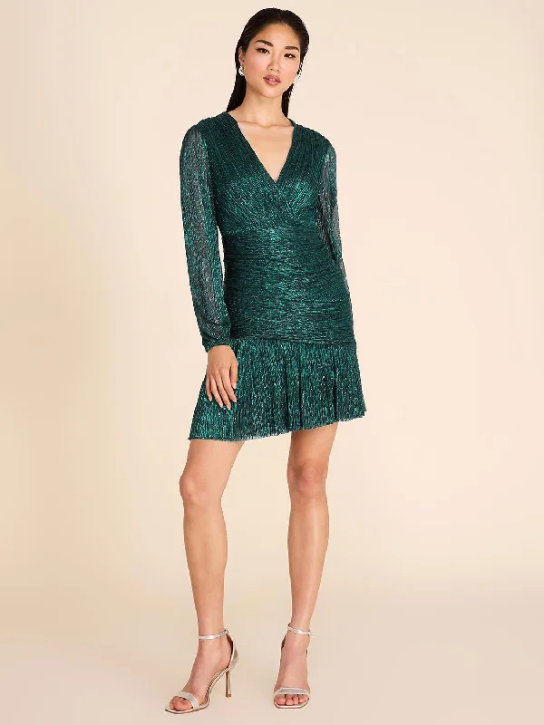 Mini Metallic Dress With Ruffle Hem Tunics Designer luxury