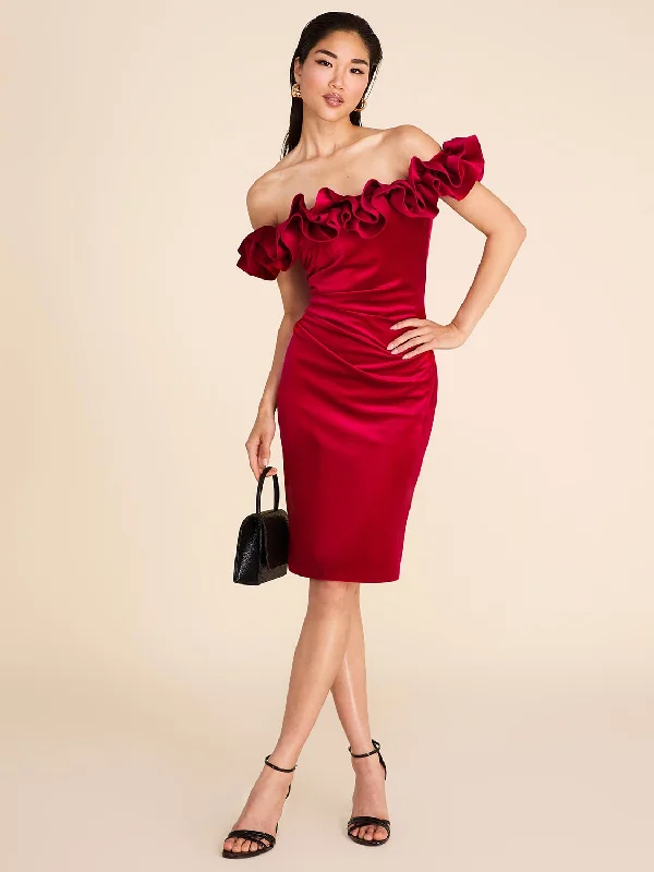 Off-The-Shoulder Velvet Dress Tunics Prom sequined