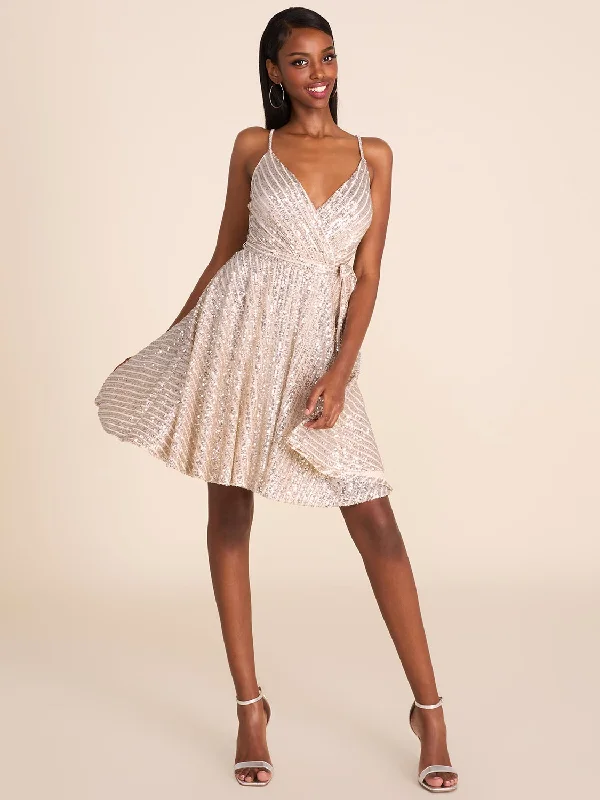 Striped Sequin Fit & Flare Dress Tunics stripes playful
