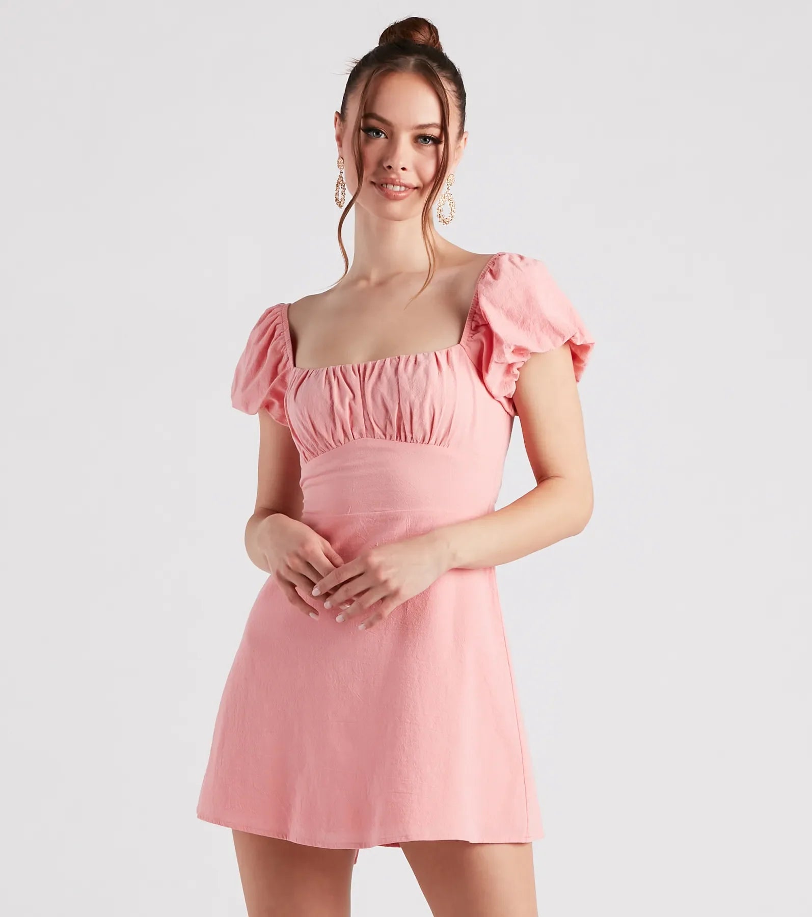 Bae Breeze Cotton A-Line Short Dress sweetheart Neckline Romantic