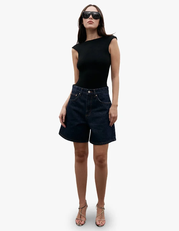 Saratoga High Rise Short - Dress Blue Cowl Neckline Elegant
